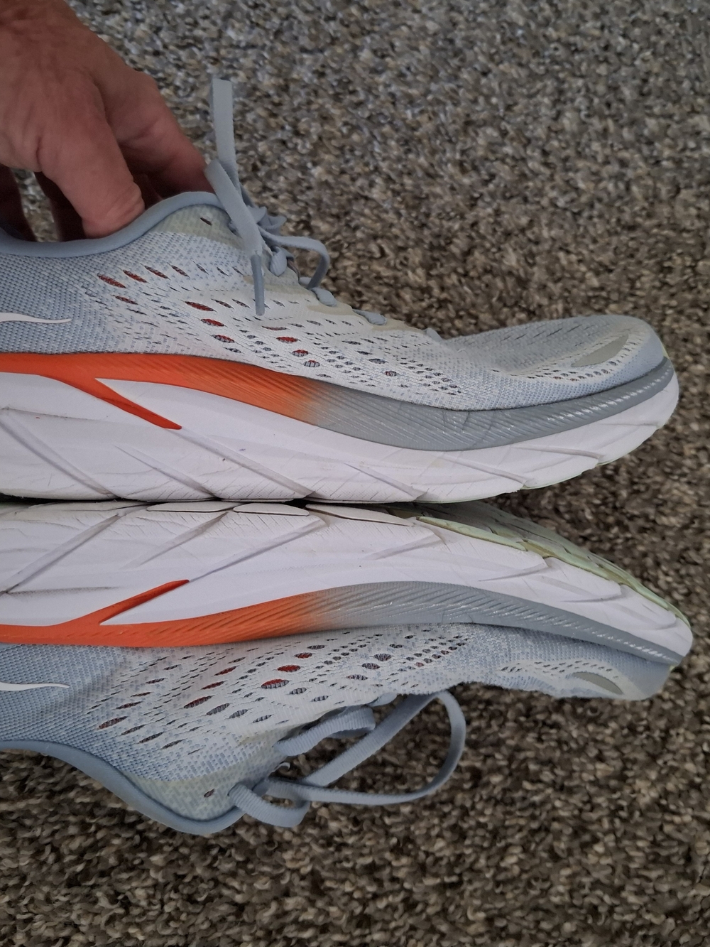Women’s Light Blue Athletic Running Shoes with Orange Accent
